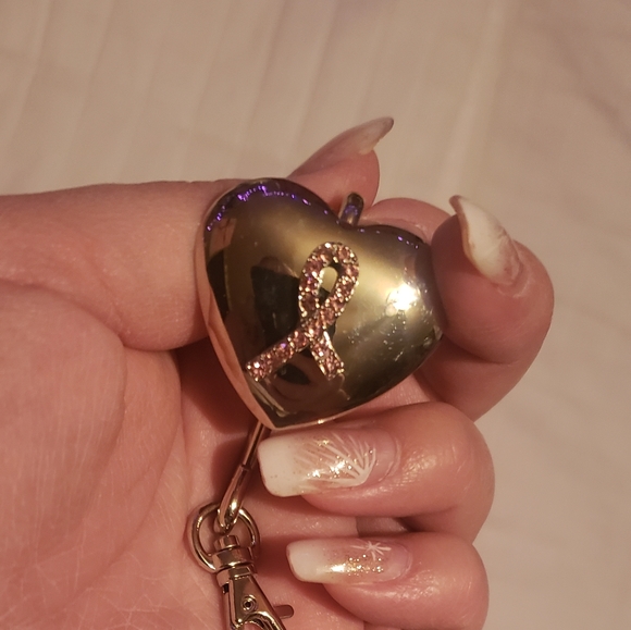 VINTAGE Breast Cancer Purse Holder Pink Rhinestone - Picture 4 of 9